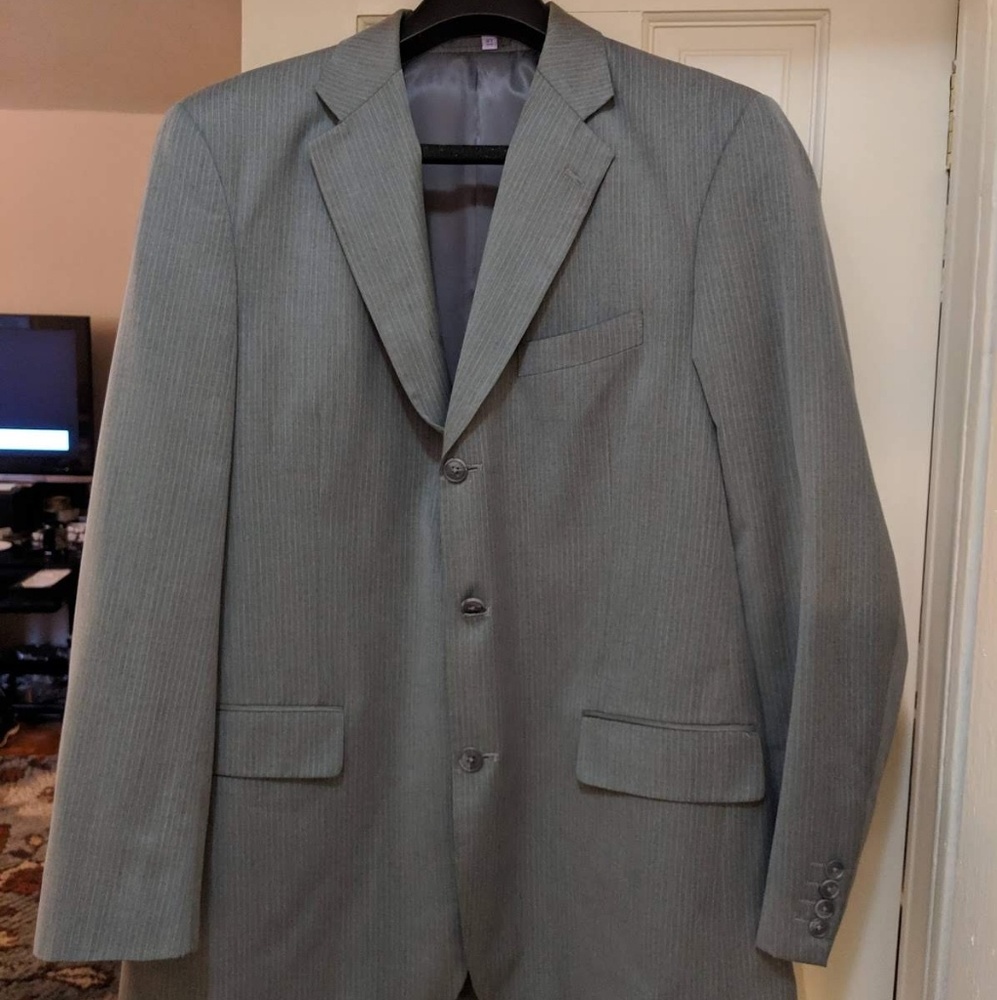 Three Piece Insignia Grey Pinstripe Suit